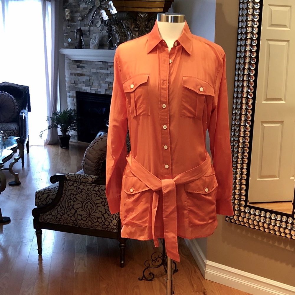 ‼️SOLD‼️NEW Ralph Lauren Women's Silk Safari Tunic - Picture 2 of 8